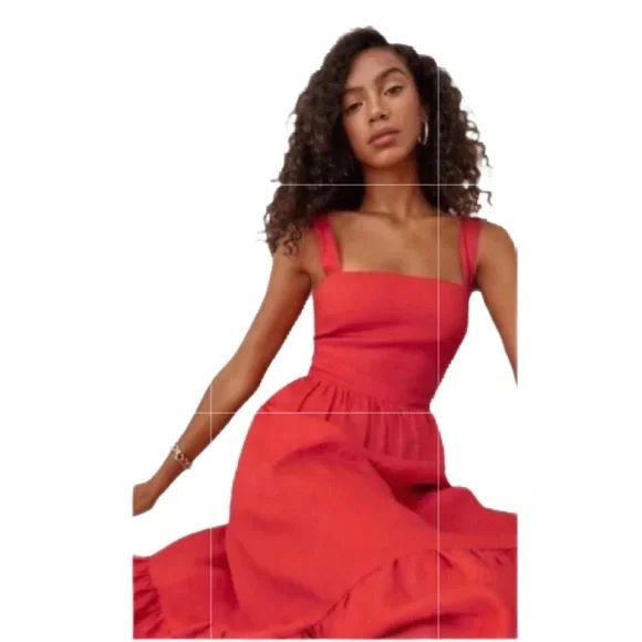 EUC Reformation Manet Cinched Back Dress size 6 - Picture 5 of 7